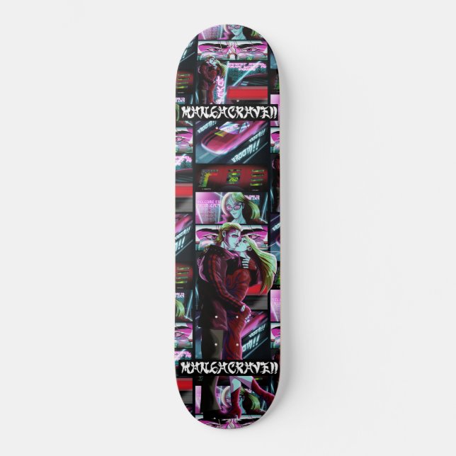 WelcomeToNeonCity_redteam tile_ Skateboard (Front)
