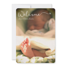 Welcoming baby cute custom photo announcement