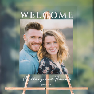 Welcoming Black Modern Portrait Acrylic Sign