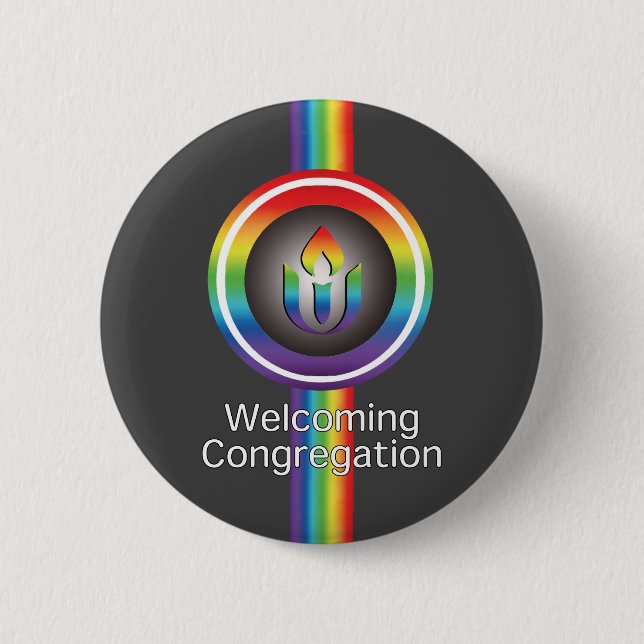 Welcoming Congregation Unitarian Universalism 6 Cm Round Badge (Front)