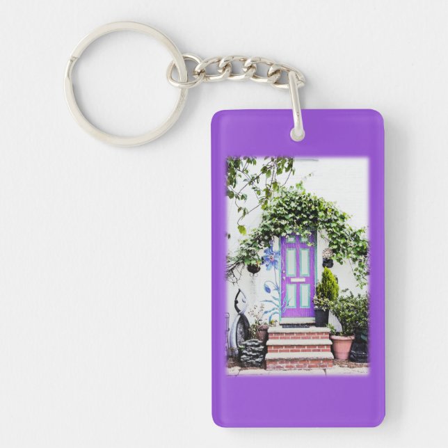 Welcoming Doorway in Purple Key Ring (Front)