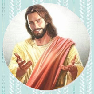 Welcoming Jesus Christ Stationary Envelope Classic Round Sticker