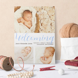 Welcoming New Baby Boy Photo Template