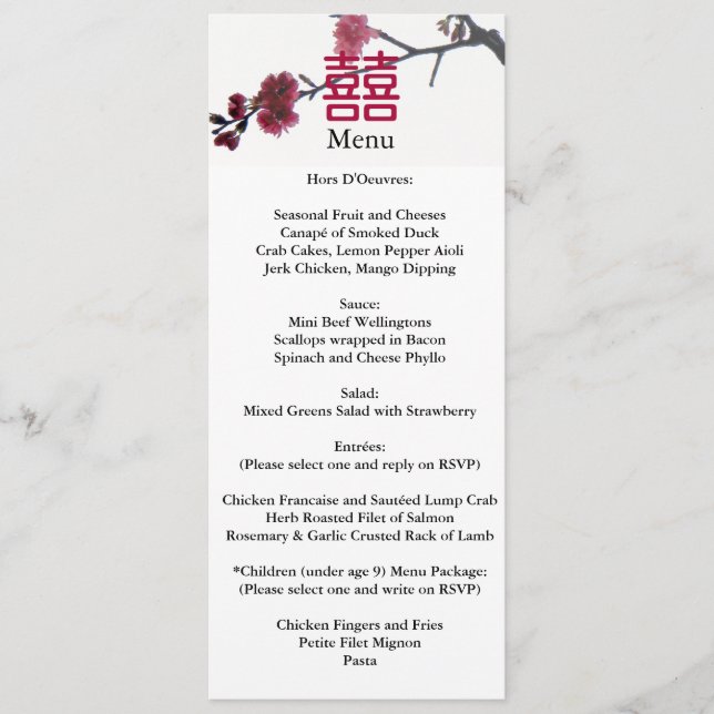 Welcoming Spring Double Happiness Sakura Menu (Front)