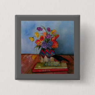 Welcoming the New Year 15 Cm Square Badge