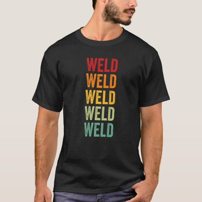 Weld County Colorado Rainbow Text T-Shirt (Front)