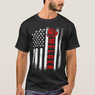 Welder American Flag Patriotic Welding No Flux Giv T-Shirt