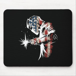 Welder American Flag Usa Patriotic Welder Gift Mouse Pad