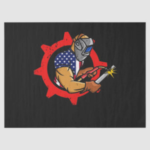Welder American Flag USA Patriotic Welder Gift Tissue Paper