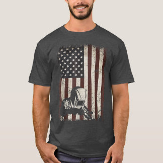 Welder American Flag Vintage Weld Welding Helmet G T-Shirt