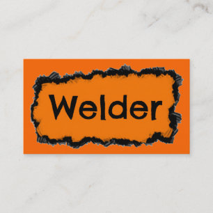 Welder Black and Orange Business Card