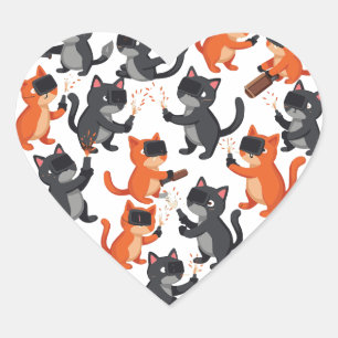 Welder Cat Heart Sticker – Adorable Welding Cats P