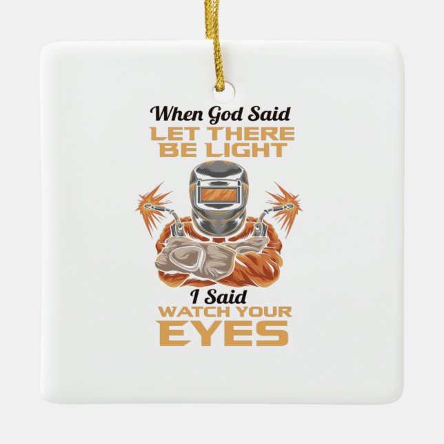 Welder Ceramic Ornament (Front)