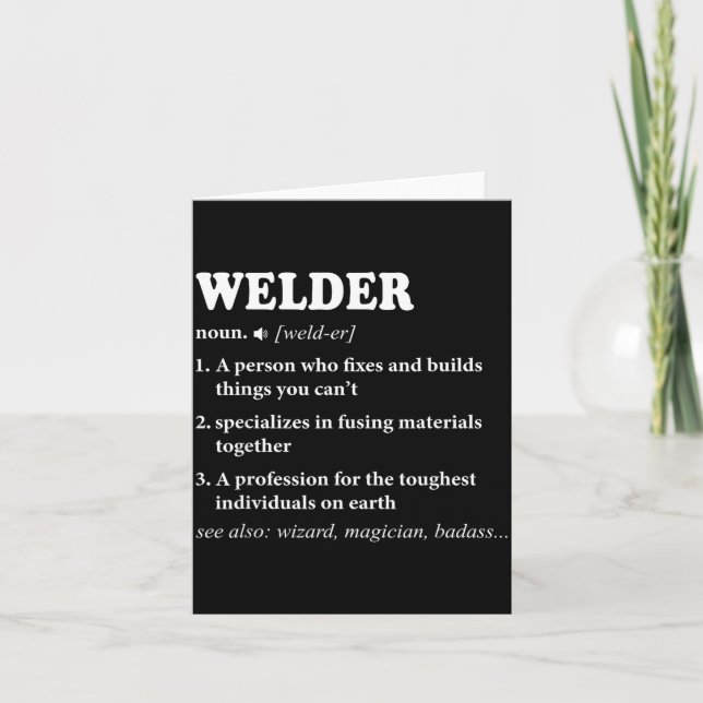 Welder Definition Welding For Men Funny Mens Weldi Card (Front)
