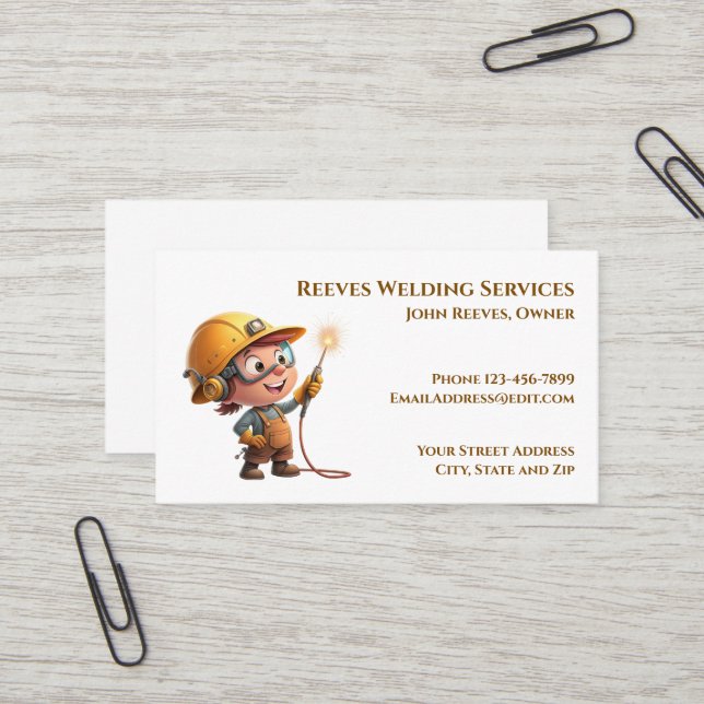 Welder Fabricator Contractor Service Business Card (Front/Back In Situ)