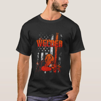 Welder Fabricator Welding On Back Of T-Shirt