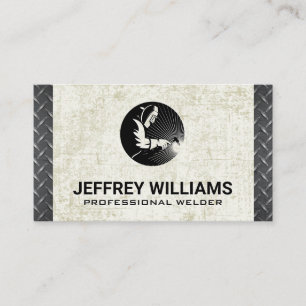 Welder   Grunge   Diamond Plated Steel  Business Card