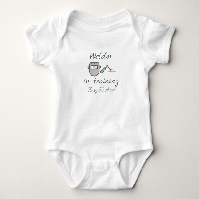 Welder in Training Welding Baby Bodysuit (Front)