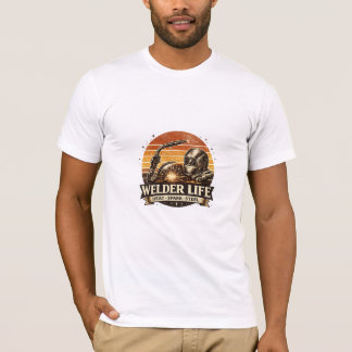 Welder Life Retro Sunset Bold Vintage Art Tee