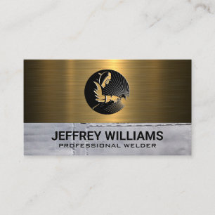 Welder Metal Rivets Metallic Business Card