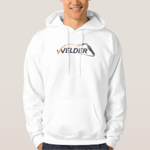 Welder Minimalist Logo Torch Spark Design Hoodie