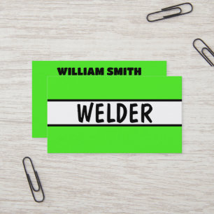 Welder Neon Green Business Card