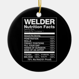 Welder Nutrition Facts Ceramic Tree Decoration