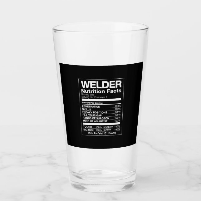 Welder Nutrition Facts Glass (Front)