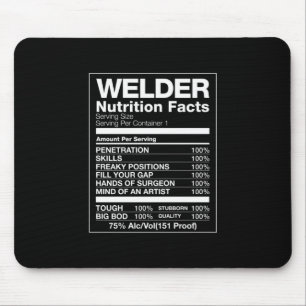 Welder Nutrition Facts Mouse Pad