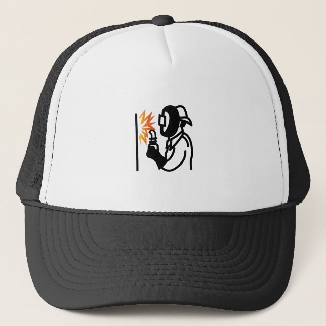 Welder Outline Trucker Hat (Front)