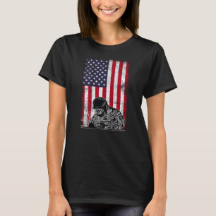 WELDER PATRIOTIC USA AMERICAN FLAG DESIGN ON BACK T-Shirt