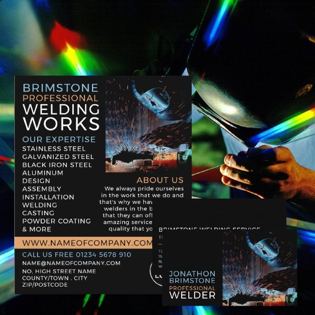Welder Portrait, Metal Worker, Welder Business Card (Creator Uploaded)