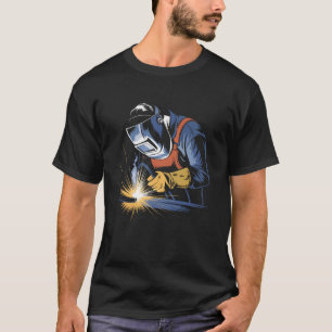 Welder Retro Sunset Vintage Welding Helmet Welding T-Shirt