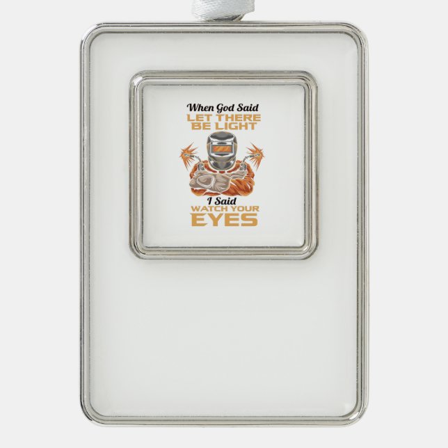 Welder Silver Plated Framed Ornament (Front)