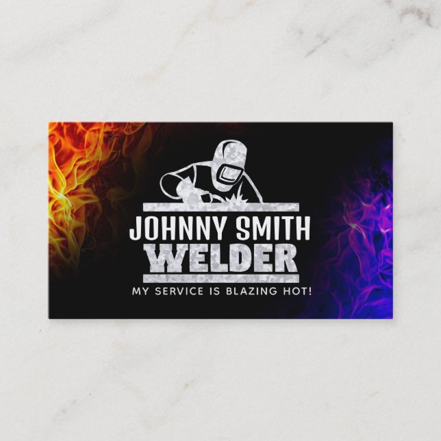 Welder Slogans Business Cards (Front)