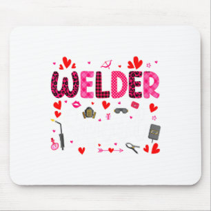 Welder Squad Cute Tools Hearts Costume Valentines  Mouse Pad