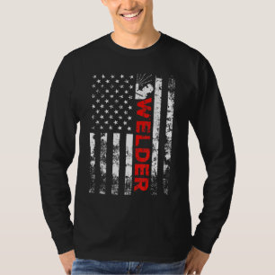 Welder Vintage USA American Flag Welding T-Shirt