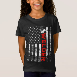 Welder Vintage USA American Flag Welding T-Shirt