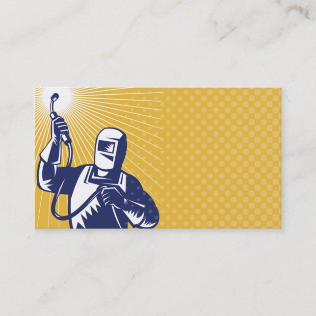 welder welding at work business card (Front)