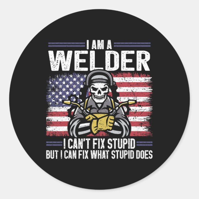 Welder Welding Classic Round Sticker (Front)