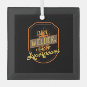 Welder Welding Glass Tree Decoration