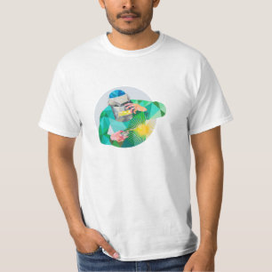 Welder Welding Mask Circle Low Polygon T-Shirt