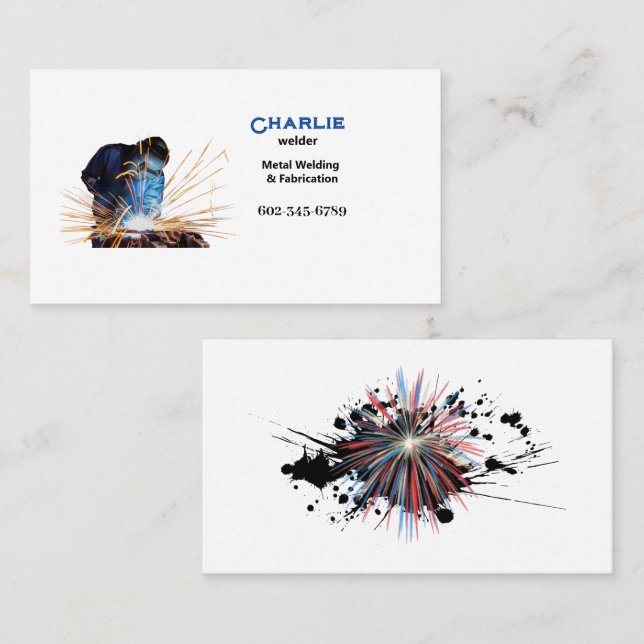 Welder Welding Sparks  Business Card (Front/Back)