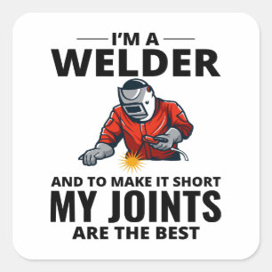 Welder Welding Weld Metal Ironworker Funny Square Sticker