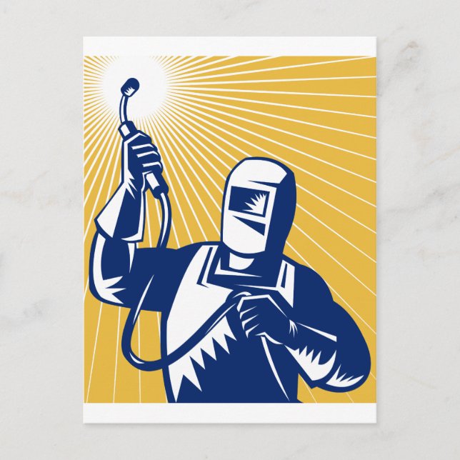 welder welding  worker postcard (Front)