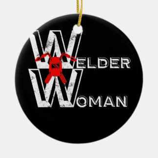 Welder Woman Female Welding Gift Ladies Weld Tech Ceramic Tree Decoration