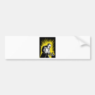 welder worker welding bumper sticker