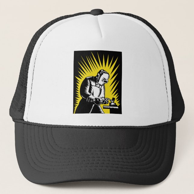 welder worker welding trucker hat (Front)