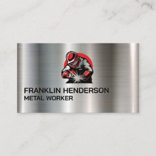 Welder Working on Metal   Craftsmen Business Card