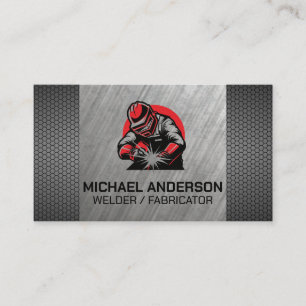 Welder Working Sparks Blue Collar Business Card